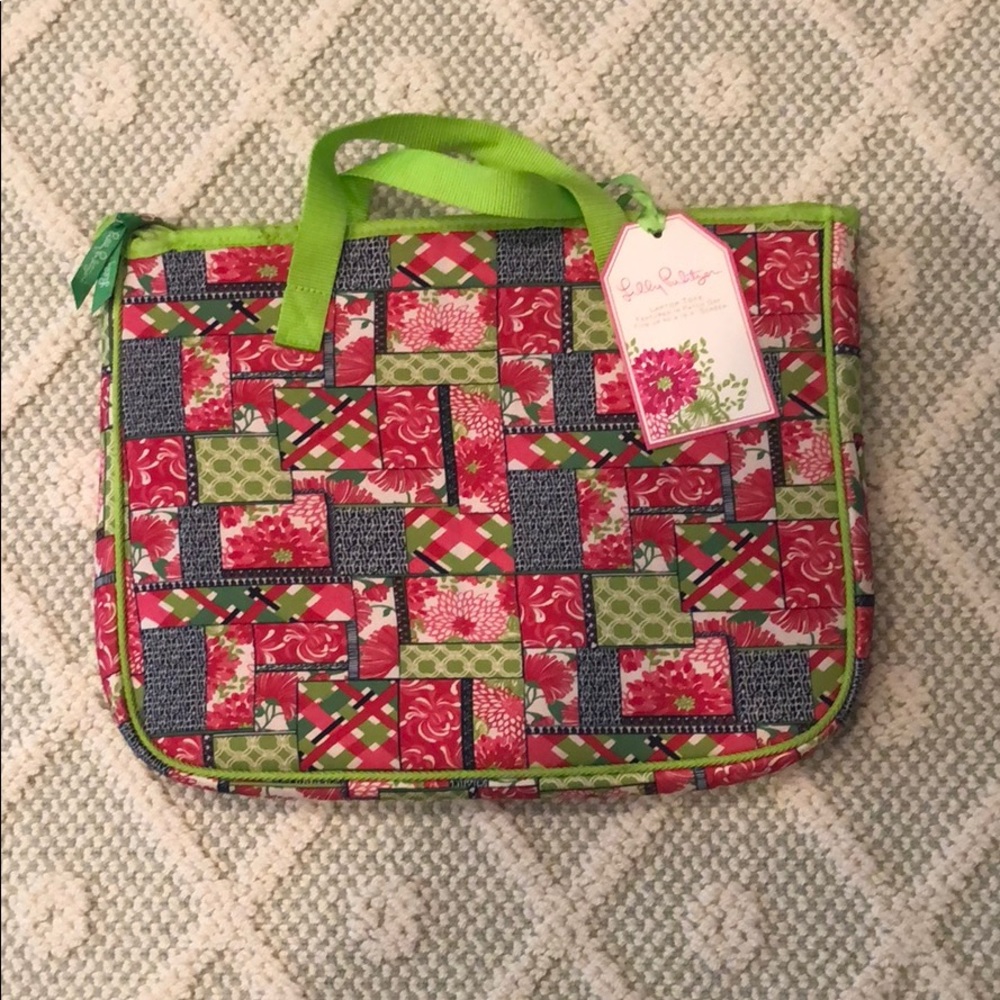 Lily Pulitzer pink and green laptop case new